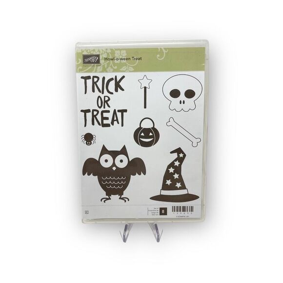 Stampin’ Up! Howl-O-Ween Treat Cling Rubber Stamp Set of 8 New Unused - Picture 1 of 2
